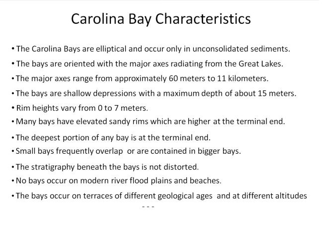 Carolina Bay Characteristics