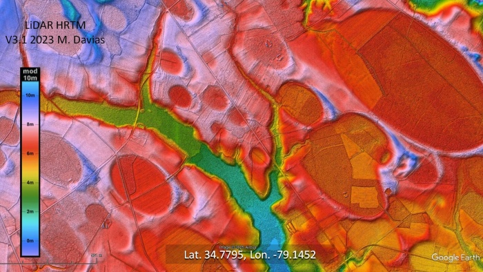 LiDAR image of Carolina Bays