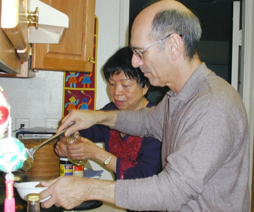 Antonio cooking with Madame Yee Yo