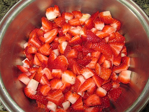 diced strawberries