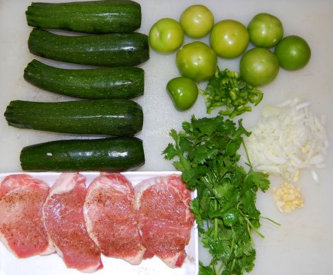 pork and zucchini ingredients