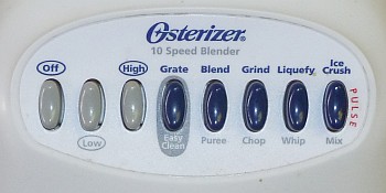 Osterizer 10-speed blender buttons