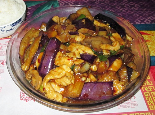 Spicy eggplant with chicken