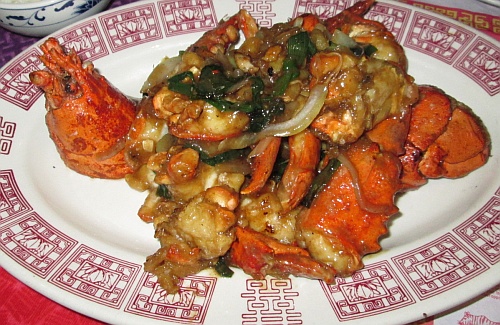 Lobster in ginger sauce