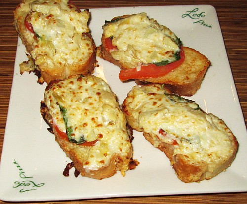asiago artichoke bruschetta