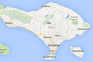 Map of Bali, Indonesia