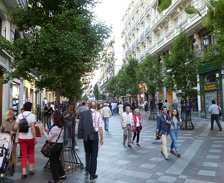 Crowded streets in Madrid