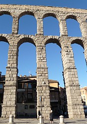 Aqueduct arches in Segovia, Spain
