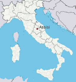 Map of Assisi, Italy