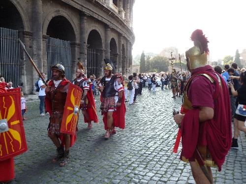 Roman soldiers in the colosseum