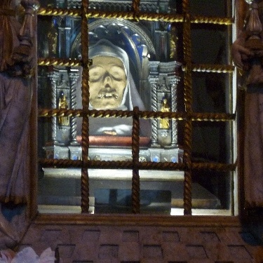 Saint Catherine's mummified head in San Domenico Basilica