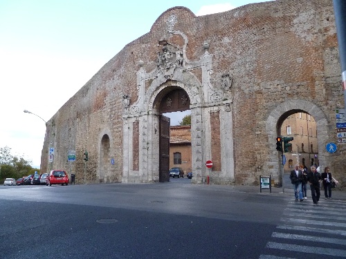 Medieval gate in Siena, Italy