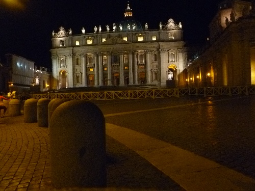 Saint Peter's basilica at night