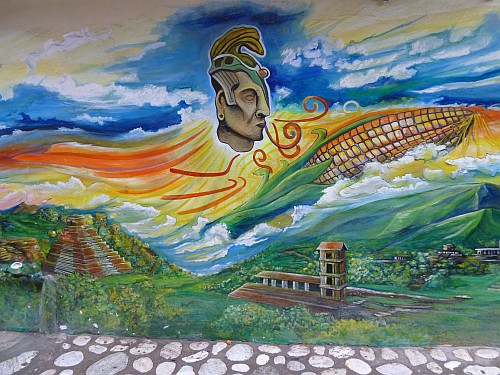 Mural with pre-Columbian theme