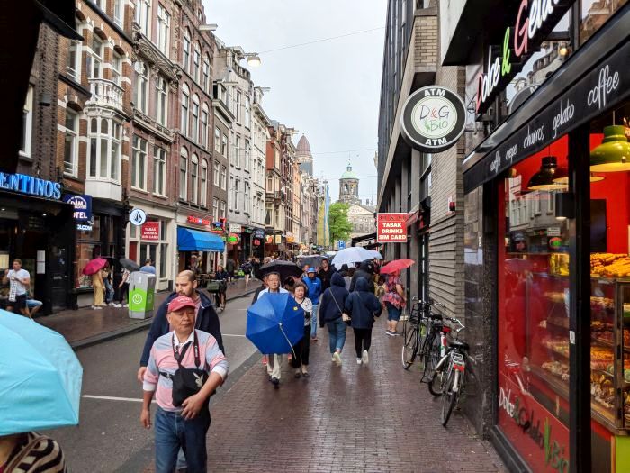 Amsterdam's sidewalks are always crowded