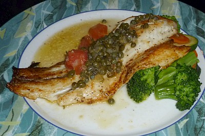 Baked fish with capers