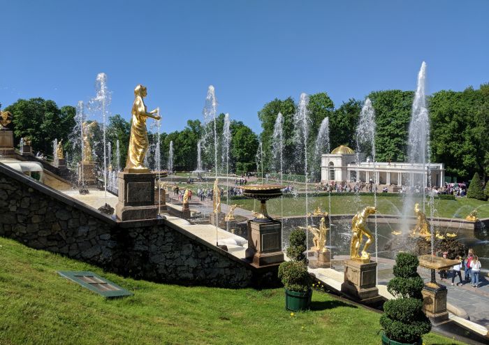 Golden statuary of Peterhof garden