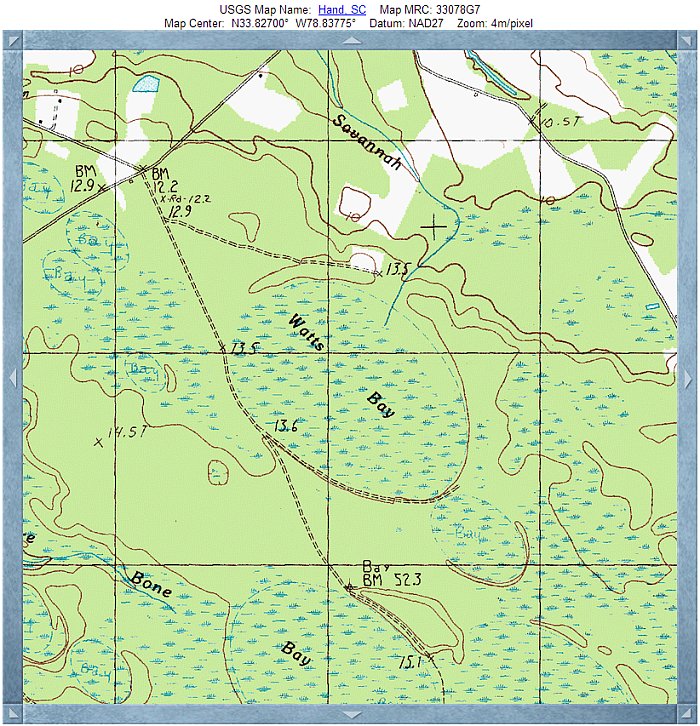 Watts Bay topographic map