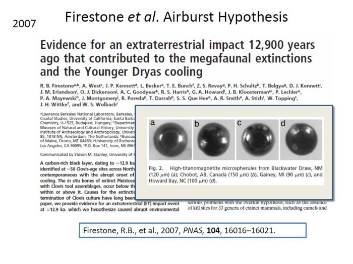 Firestone's 2007 Younger Dryas impact hypothesis