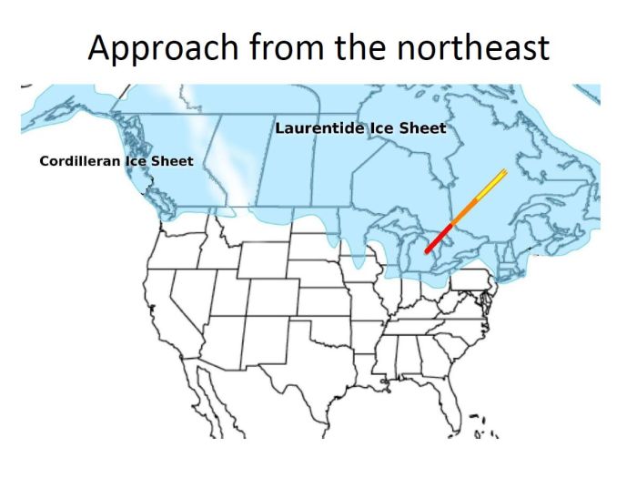 meteorite approach from northeast
