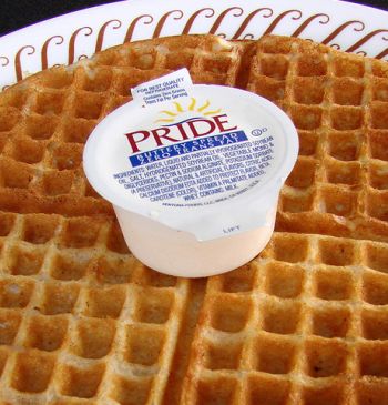 Pride buttery spread at the Waffle House