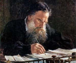 Leo Tolstoy writing