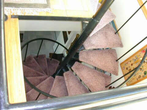 Spiral stairs viewed from Sky Room